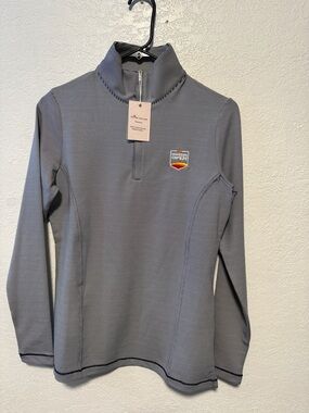 Peter Millar NV/WHT Quarter-Zip Mock Neck - UPF 50+ Sun Protection